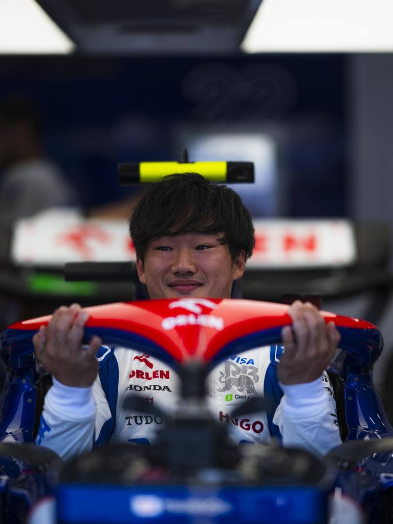 BUDAPEST, HUNGARY - JULY 18: Yuki Tsunoda of Japan and Visa Cash App RB has a seat fitting in the garage during previews ahead of the F1 Grand Prix of Hungary at Hungaroring on July 18, 2024 in Budapest, Hungary. (Photo by Rudy Carezzevoli/Getty Images)