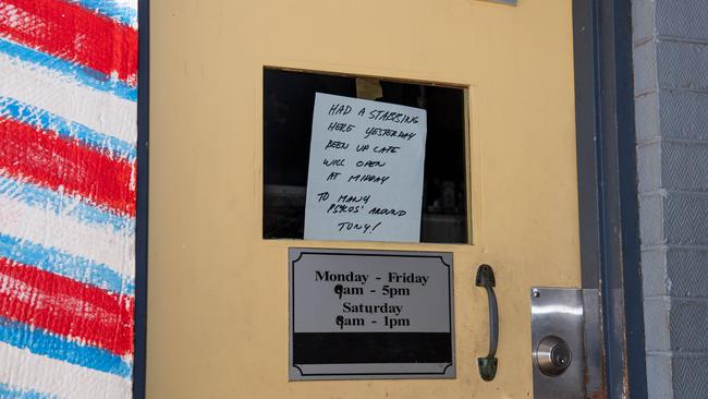 Tony's Barber Shop at Nightcliff Village after an alleged daylight stabbing in which one man was injured on September 11, 2024. Picture: Pema Tamang Pakhrin