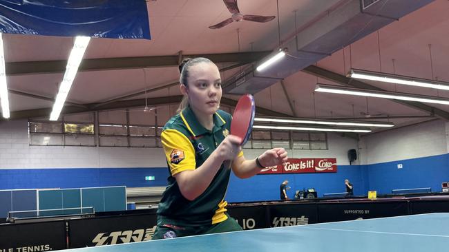 Taleisha Gaeta, 15, from Townsville will participate in the Paris Olympic trials occurring in Ballarat this weekend. Picture: Townsville Table Tennis Association.