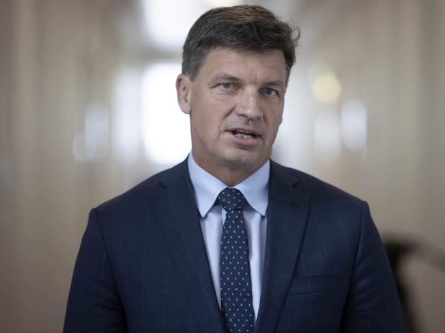 Energy Minister Angus Taylor has continued to spruik a target of $70/MWh for wholesale electricity. Picture: NCA NewsWire / Gary Ramage