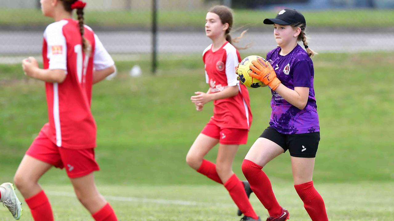 SOCCER: U 13 girls, Woombye V Nambour Yandina United. Picture: Patrick Woods.