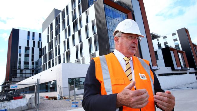 Minister for Health Brad Hazzard visits the Northern beaches hospital site. Picture: Damian Shaw.