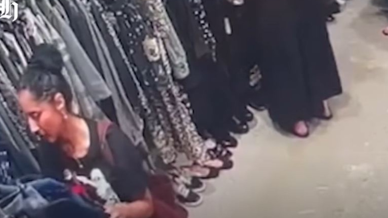 CCTV footage shows Ms Ghahraman allegedly stealing a designer handbag. Picture: YouTube/New Zealand Herald