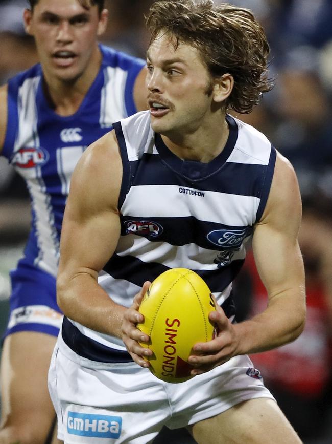 Tom Atkins looks to offload. Picture: Getty Images