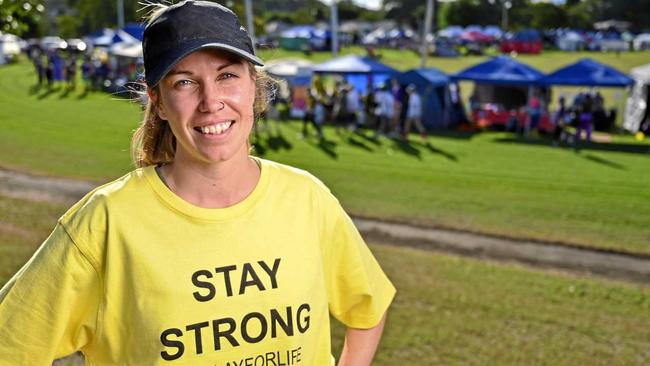 STAY STRONG: Angela Howgego took part in Ipswich's Relay for Life event at Limestone for the first time on the weekend. Picture: Cordell Richardson