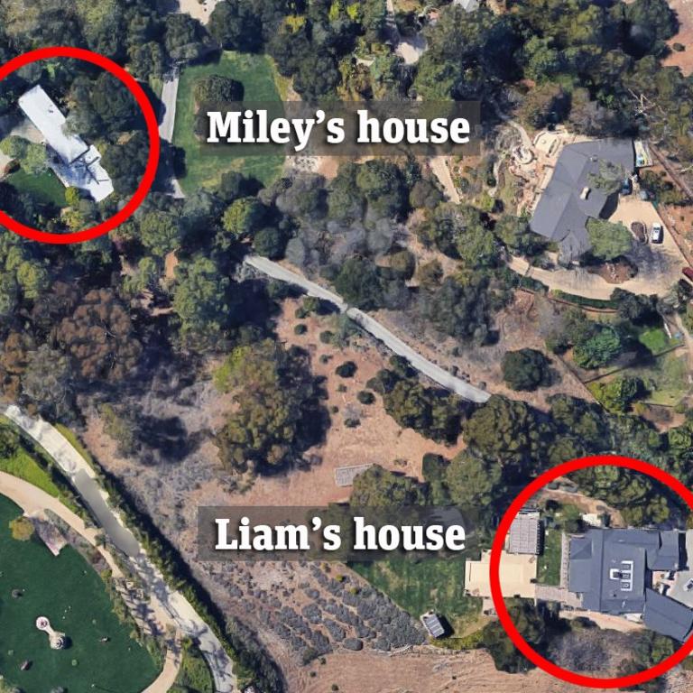 Liam Hemsworth is living next door to Miley Cyrus and Cody Simpson. Picture: Google Maps/news.com.au