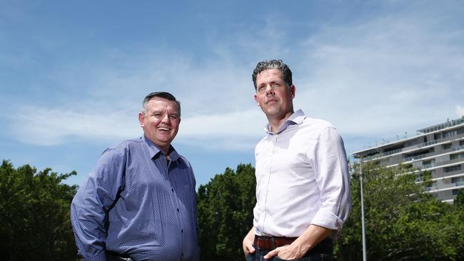 Cairns Airport chief operating officer Garry Porter and Tourism Tropical North Queensland CEO Mark Olsen. Picture: Brendan Radke