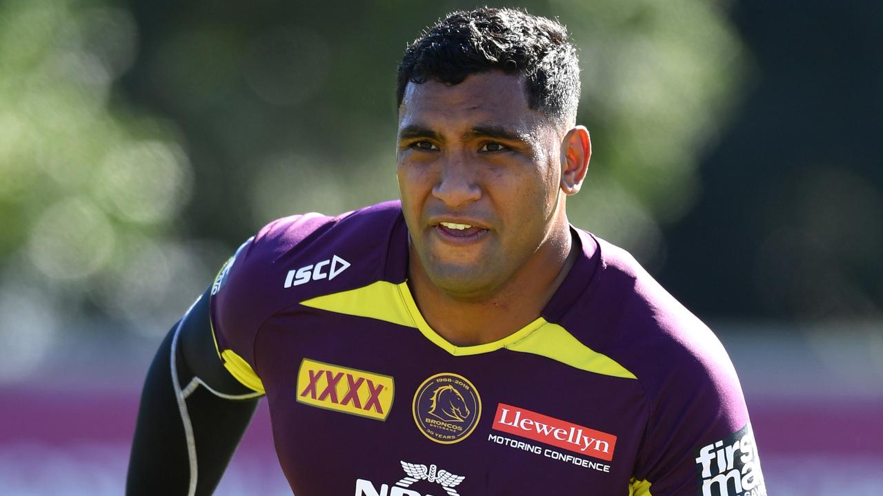 Broncos coach Anthony Seibold doesn’t want Tevita Pangai Jnr (pictured) to lose any of his aggression when he returns from suspension this week (AAP Image/Darren England).