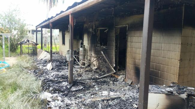 One of six houses in Aurukun which was destroyed by a rioting mob after a fatal stabbing. Picture: Supplied