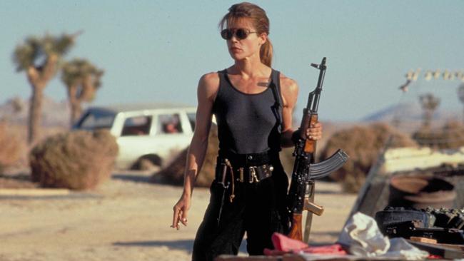 Linda Hamilton in Terminator 2.