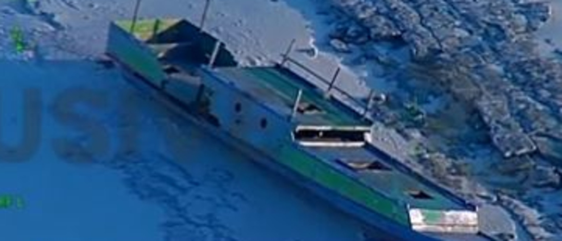 One boat sunk in the cyclone’s extreme weather while the other washed up on the tiny island. Photo: 7 News