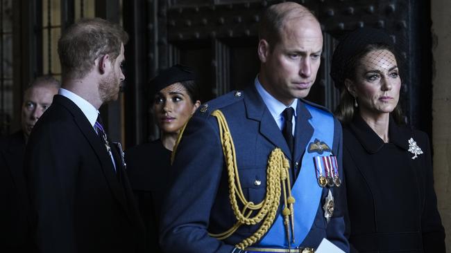 Kate and William outrank Meghan and Harry quite considerably now the Queen has passed. Picture: Emilio Morenatti – WPA Pool/Getty Images.