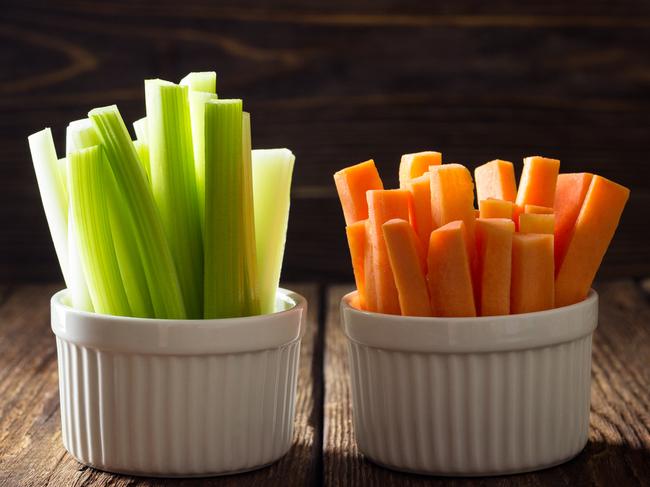 Carrots and celery are rich in antioxidants, such as betacarotene, lutein and zeaxanthin. Picture: iStock