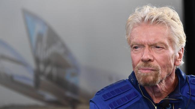 Sir Richard Branson speaks after he flew into space aboard a Virgin Galactic vessel, a voyage he described as the "experience of a lifetime". Picture: AFP