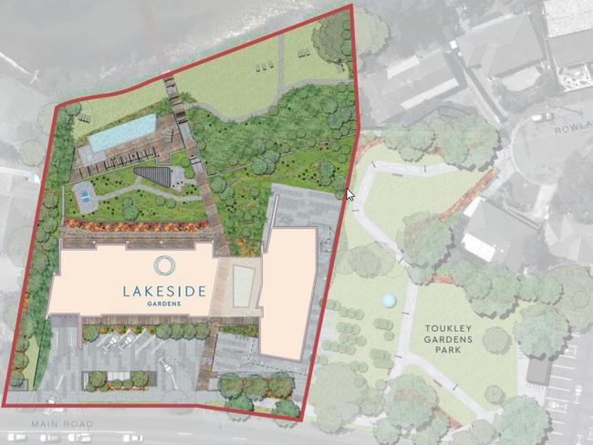 Proposed site plan of Lakeside Gardens.