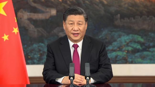 China's President Xi Jinping speaking from Beijing as he opens an all-virtual World Economic Forum, which usually takes place in Davos, Switzerland. Picture: World Economic Forum/AFP