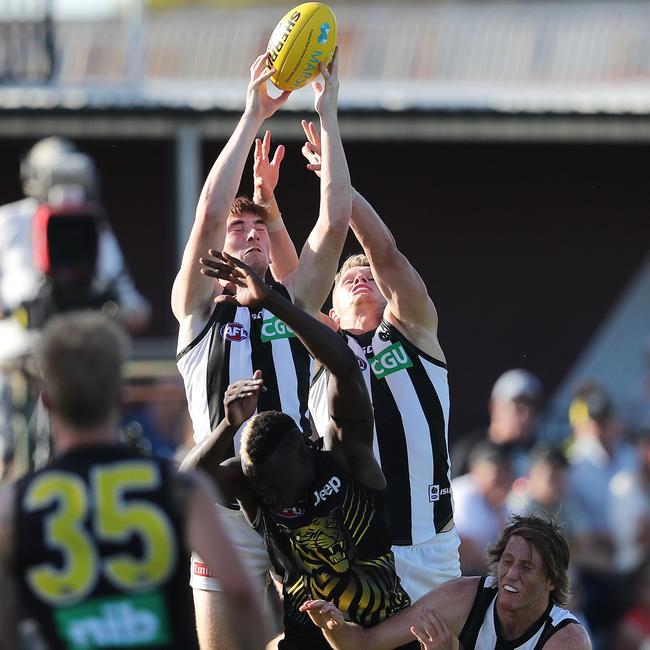 Mark Keane flies for a mark during the Marsh Series. Picture: Michael Klein