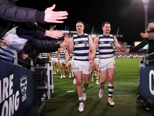 Could both Mitch Duncan and Patrick Dangerfield hang up the boots? Picture: Mark Stewart