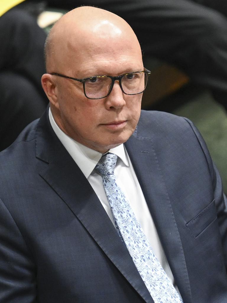 Opposition Leader Peter Dutton has announced few details of the coalition’s nuclear policy. Picture: NewsWire / Martin Ollman