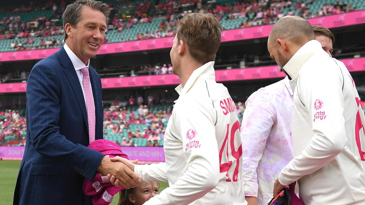 McGrath may be a chance to attend Day 3 of the Pink Test, now known as Jane McGrath Day, if he can return a negative result in time. Picture: Dan Himbrechts/AAP