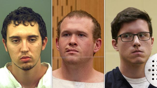 Patrick Crusius, accused of the Walmart shooting; Brenton Tarrant, charged over the Christchurch mosques massacre; and John Earnest, accused of opening fire in a California synagogue.