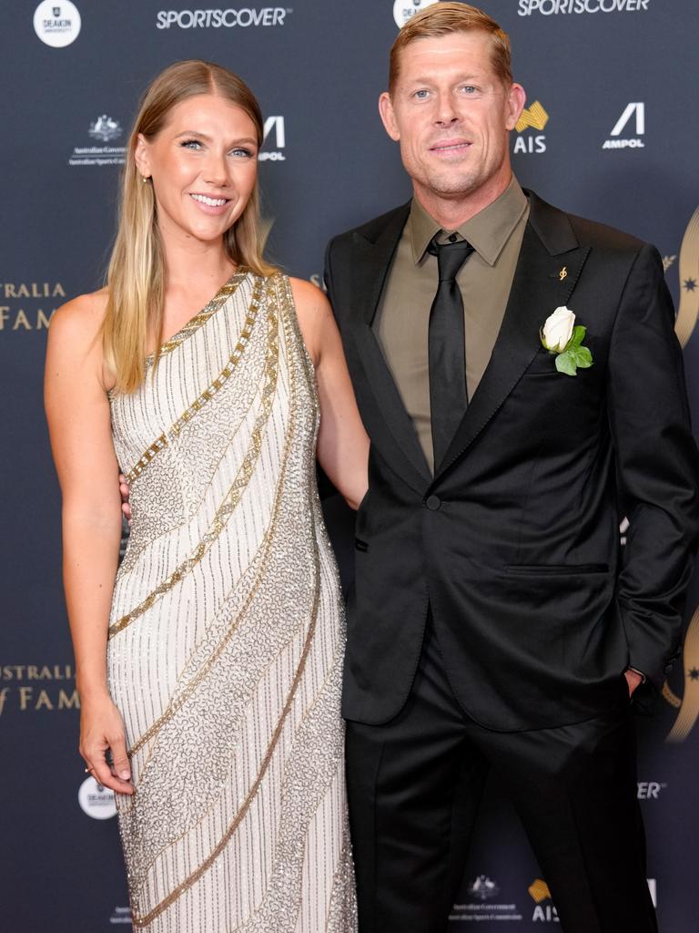 Karissa Dalton and Mick Fanning at the Sport Australia Hall Of Fame Gala Dinner. (Photo by Asanka Ratnayake/Getty Images)