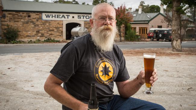 Darryl Trinne at his Barossa Brewing Company, a historic 1860s former wheat store at Greenock. Picture: Matt Turner.