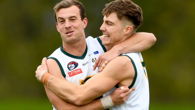 NFNL: Rory Patterson celebrates a goal for Northcote Park. Picture: Josh Chadwick