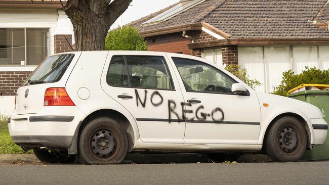 An unregistered cars parked illegally at a local street in Punchbowl.