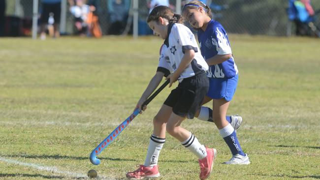 Lauren McFadden and Zoe Sear. Lauren, part of Trinity high school’s 2023 team, is playing in the under-9s in this archive photo. Picture: Mireille Merlet-Shaw/Northern Star