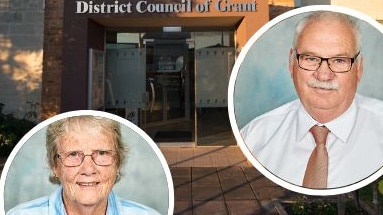 Mayor Richard Sage (right) and Cr Shirley Little (left) are at the centre of the stoush. Artwork: Arj Ganesan