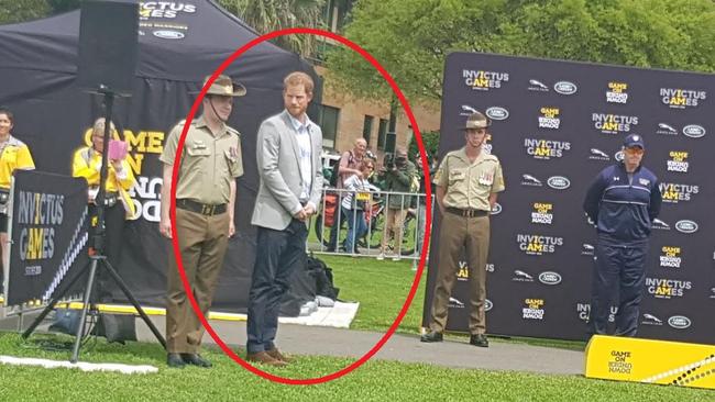 Harry presented medals alone yesterday morning. Picture: Candace Sutton