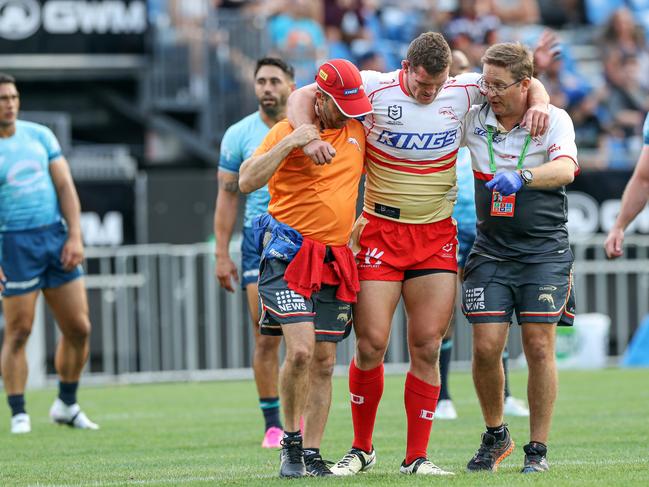 Tom Gilbert suffered a serious knee injury in a trial against the Warriors last month. Picture: NRL Photos