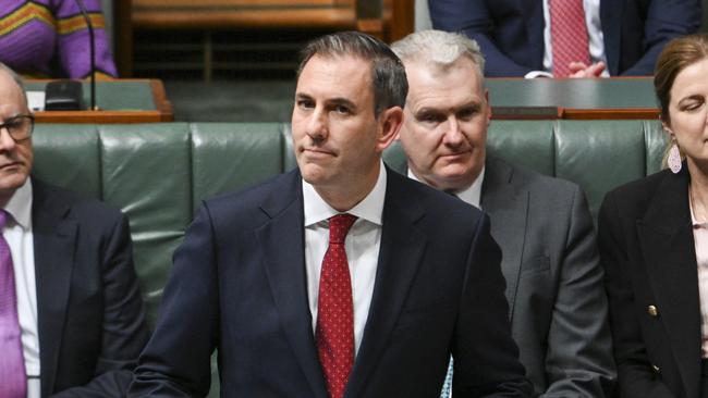 Treasurer Jim Chalmers delivers the 2024-25 budget at Parliament House in Canberra. Picture: NCA NewsWire / Martin Ollman