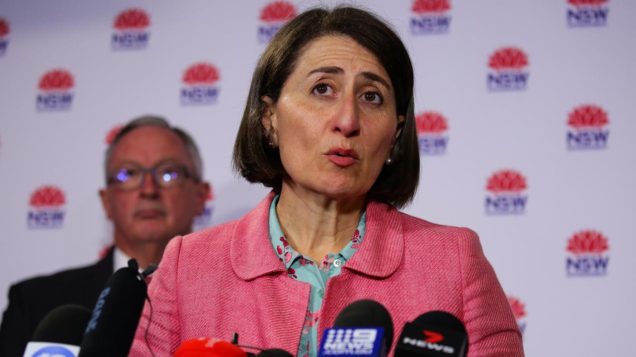 Premier Gladys Berejiklian provides an update on the state’s COVID situation. Picture: NCA NewsWire / Gaye Gerard