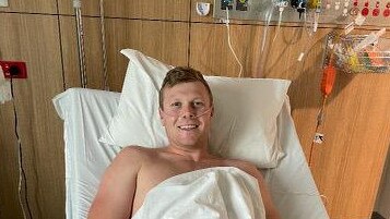 Roosters five-eighth Drew Hutchison recovering in hospital after a Dylan Brown tackle.