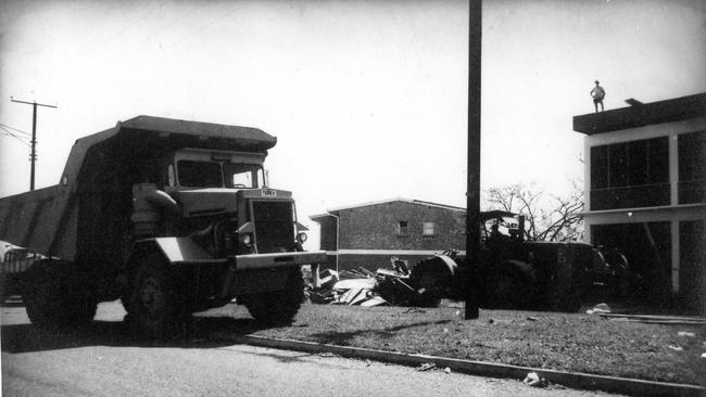 Cyclone Tracy caused major destruction to Darwin. Clean up operations pictured after Cyclone Tracy. Picture: Kerry Byrnes.