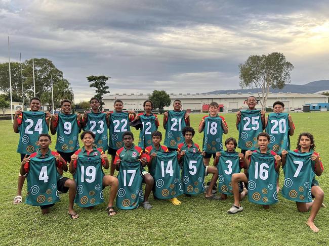 The Under-14 Crusader team during the North Queensland Community Carnival. Contributed by AFL Cape York House