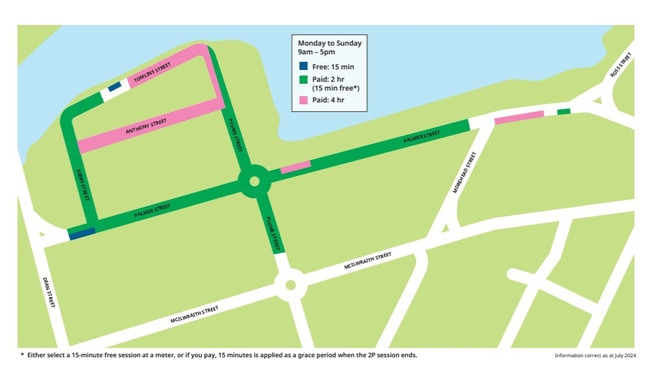 Paid parking expansion at Palmer St and the surrounding area. Picture: TCC.