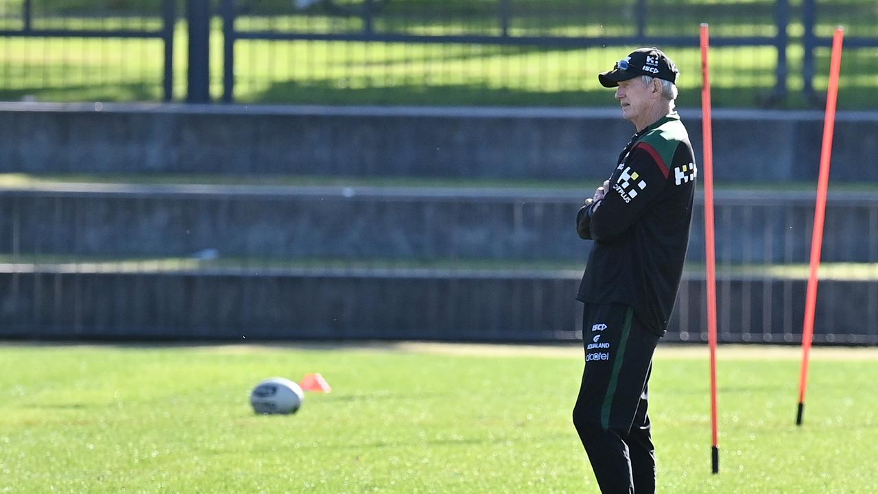 Rabbitohs coach Wayne Bennett looks on during a South Sydney Rabbitohs NRL training session (AAP Image/Dean Lewins).