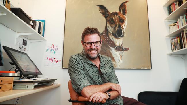 Johannes Leak in his studio at his home on Sydney’s central coast. Picture: John Feder