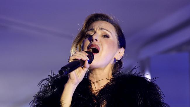 Tina Arena performs during the 2024 AFL Gather Round Welcome Dinner Event. Picture: Getty.