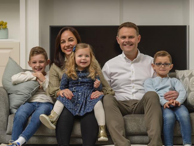 WEDNESDAY JUNE 05, 2024Treasurer Stephen Mullighan with his family, ahead of state budget on Thursday. Wife Antonia, sons Ben and Isaac and daughter Olivia. Picture: RoyVPhotography