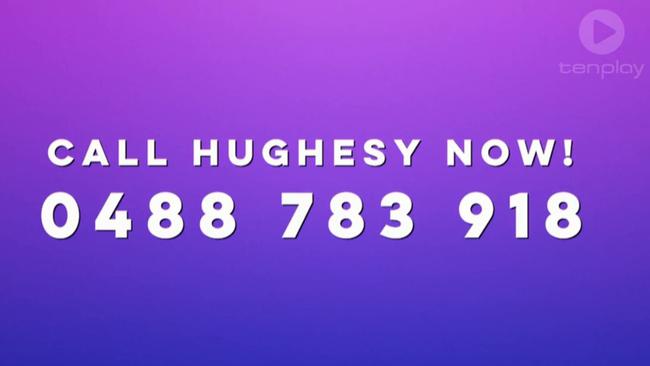 Hughesy handed out his mobile number on Channel 10 last night.