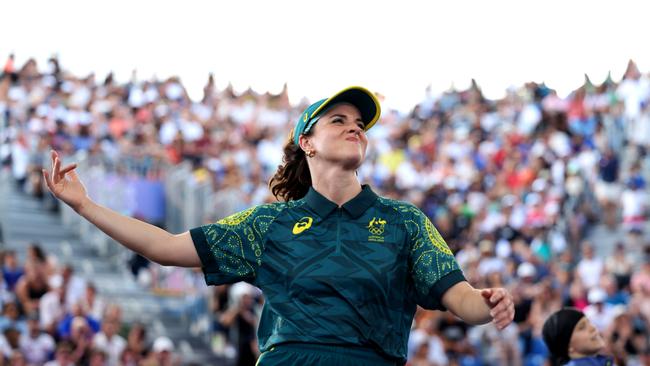 B-Girl Raygun of Team Australia during the Paris Games. (Photo by Elsa/Getty Images)