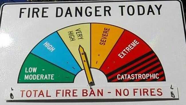 Very high fire danger alert on the Gold Coast today. Picture: Lower Beechmont Rural Fire Service