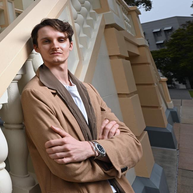 Queensland University of Technology’s student guild president Oscar Davison. Picture: Lyndon Mechielsen/The Australian