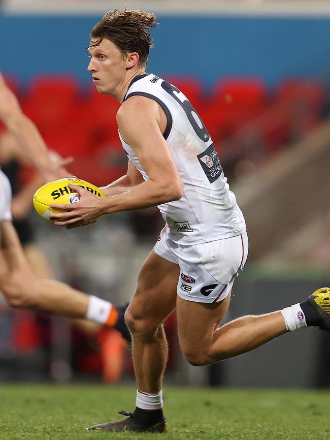 Lachie Whitfield has become the first Giant to win two Kevin Sheedy medals. Picture: Michael Klein