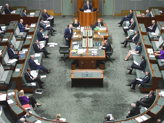 General view of the chamber during House of Representatives Question Time at Parliament House in Canberra, Thursday, May 14, 2020. (AAP Image/Lukas Coch)