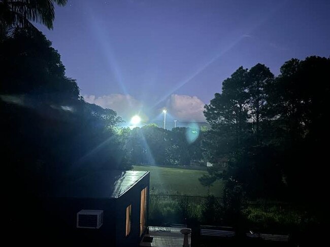 Some residents are not happy with the new lights Byron Shire Council put up on the sports field in June 2024. Picture: Darren Bridge